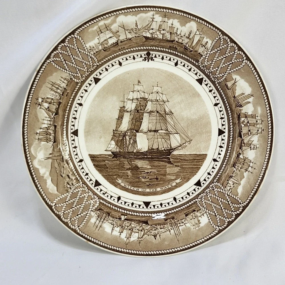 Wedgwood American Clipper Ship Plate Witch of the Wave George C Wales 1951 FLAWS
